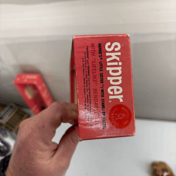 1964 Mattel Bendable Leg Blonde Skipper Original Box #1030 Red Outfit Black Boot - Picture 7 of 16